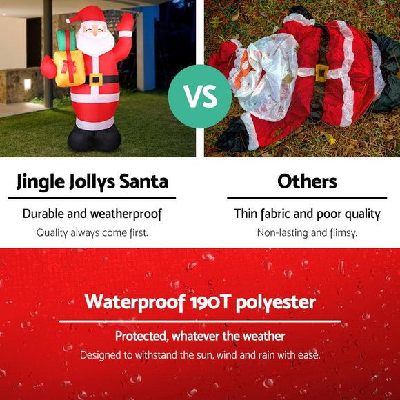 Jingle Jollys Christmas Inflatable Santa 2.4M Illuminated Decorations - RnR Galore