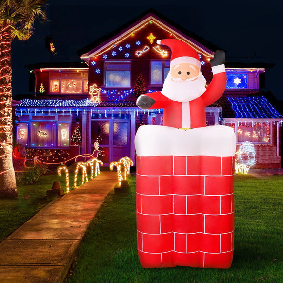 Jingle Jollys Christmas Inflatable Santa Pop Up 1.8M Illuminated Decorations - RnR Galore