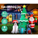 Jingle Jollys Christmas Inflatable Santa Tree 3M Illuminated Decorations - RnR Galore
