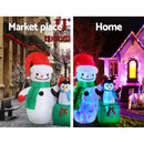 Jingle Jollys Christmas Inflatable Snowman 1.8M Illuminated Decorations - RnR Galore