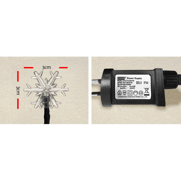 Jingle Jollys Christmas Lights 100 LED 10M String Light Snow Decorations - RnR Galore