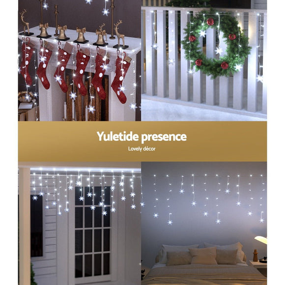 Jingle Jollys Christmas Lights 80 LED 3M Icicle Light Snow Decorations - RnR Galore