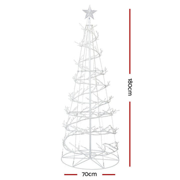 Jingle Jollys Christmas Tree 1.8M 6FT LED Xmas Decoration Cold White Lights - RnR Galore