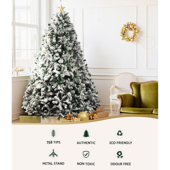 Jingle Jollys Christmas Tree 1.8M Xmas Trees Decorations Snowy 758 Tips - RnR Galore