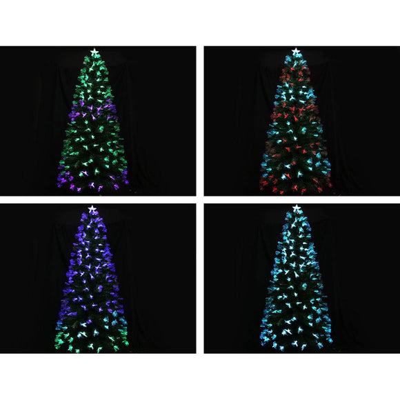 Jingle Jollys Christmas Tree 2.1M 7FT LED Xmas Multi Colour Lights Optic Fibre - RnR Galore