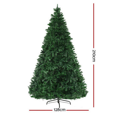 Jingle Jollys Christmas Tree 2.1m Xmas Tree Decoration 8 Light Mode Multi Colour - RnR Galore