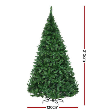 Jingle Jollys Christmas Tree 2.1m Xmas Tree Decorations 1134 LEDs 8 Light Mode - RnR Galore