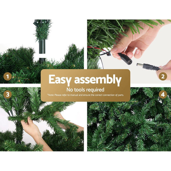 Jingle Jollys Christmas Tree 2.4m Xmas Tree Decorations 1488 LEDs 8 Light Modes - RnR Galore