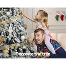 Jingle Jollys Christmas Tree 2.4M Xmas Tree Decorations Snow Flocked 1500 Tips - RnR Galore