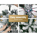 Jingle Jollys Christmas Tree 2.4M Xmas Tree Decorations Snow Flocked 1500 Tips - RnR Galore