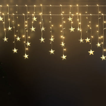 Jingle Jollys Solar Christmas Lights 80 LED 3M Icicle Light Star Decorations - RnR Galore