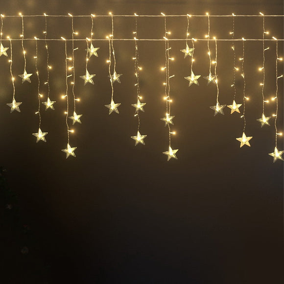 Jingle Jollys Solar Christmas Lights 80 LED 3M Icicle Light Star Decorations - RnR Galore