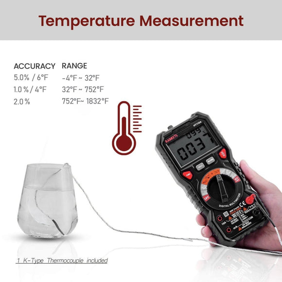 KAIWEETS Digital Multimeter TRMS 6000 Counts Voltmeter Auto - Ranging Fast Accurately Measures Voltage Current Amp Resistance Diodes Continuity Duty - Cycle Capacitance Temperature for Automotive - RnR Galore