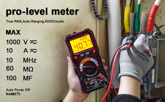 KAIWEETS Digital Multimeter TRMS 6000 Counts Voltmeter Auto - Ranging Fast Accurately Measures Voltage Current Amp Resistance Diodes Continuity Duty - Cycle Capacitance Temperature for Automotive - RnR Galore