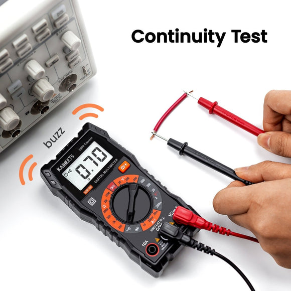 KAIWEETS Digital Multimeter with Case, DC AC Voltmeter, Ohm Volt Amp Test Meter and Continuity Test Diode Voltage Tester for Household Outlet, Automotive Battery Test (Anti - Burn with Double Fuses) - RnR Galore