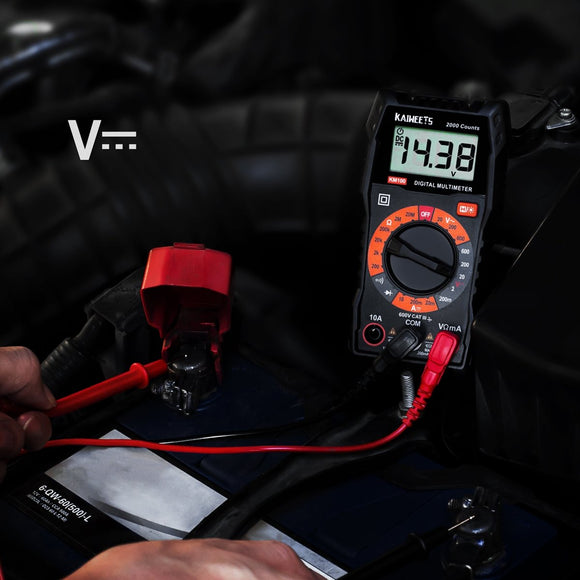 KAIWEETS Digital Multimeter with Case, DC AC Voltmeter, Ohm Volt Amp Test Meter and Continuity Test Diode Voltage Tester for Household Outlet, Automotive Battery Test (Anti - Burn with Double Fuses) - RnR Galore