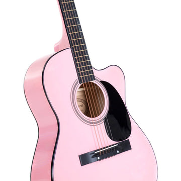 Karrera Acoustic Cutaway 40in Guitar - Pink - RnR Galore