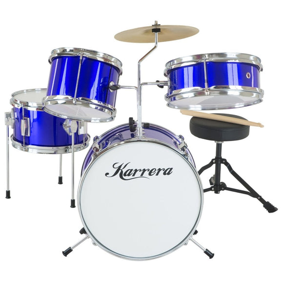 Karrera Children's 4pc Drum Kit - Blue - RnR Galore
