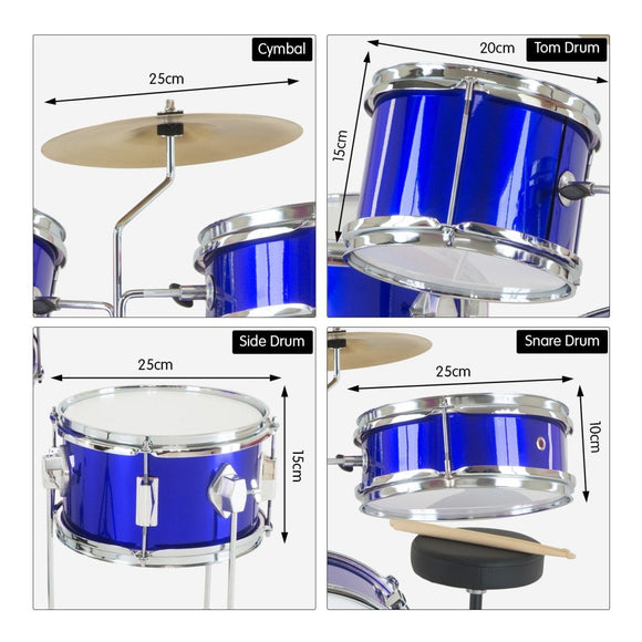 Karrera Children's 4pc Drum Kit - Blue - RnR Galore