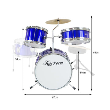 Karrera Children's 4pc Drum Kit - Blue - RnR Galore