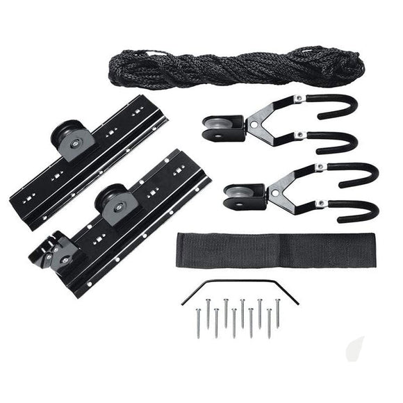 Kayak Bike Hoists Hanger Ladder Ceiling Mount 20kg Capacity Hooks Pulleys - RnR Galore