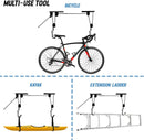 Kayak Bike Hoists Hanger Ladder Ceiling Mount 20kg Capacity Hooks Pulleys - RnR Galore