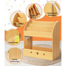 Keezi 3 Tiers Kids Bookshelf Magazine Shelf Organiser Bookcase Display - RnR Galore
