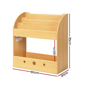 Keezi 3 Tiers Kids Bookshelf Magazine Shelf Organiser Bookcase Display - RnR Galore