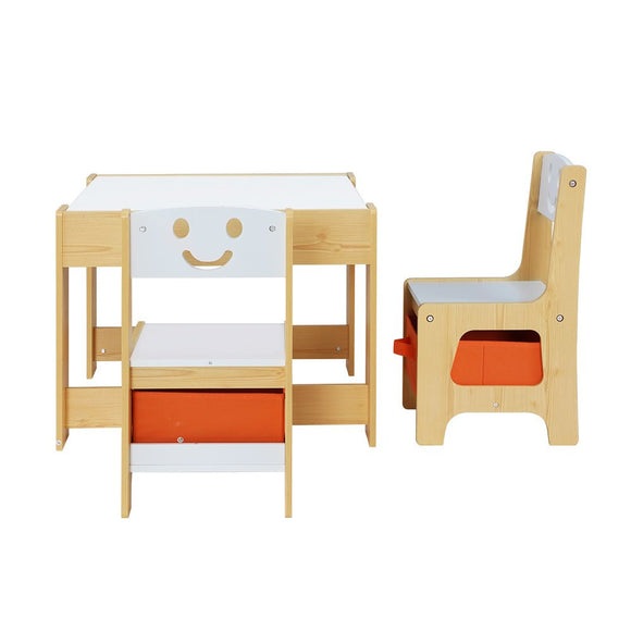 Keezi 3PCS Kids Table and Chairs Set Activity Desk Chalkboard Toys Storage Box - RnR Galore