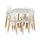 Keezi 5PCS Kids Table and Chairs Set Children Activity Study Play Desk White - RnR Galore
