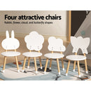 Keezi 5PCS Kids Table and Chairs Set Children Activity Study Play Desk White - RnR Galore