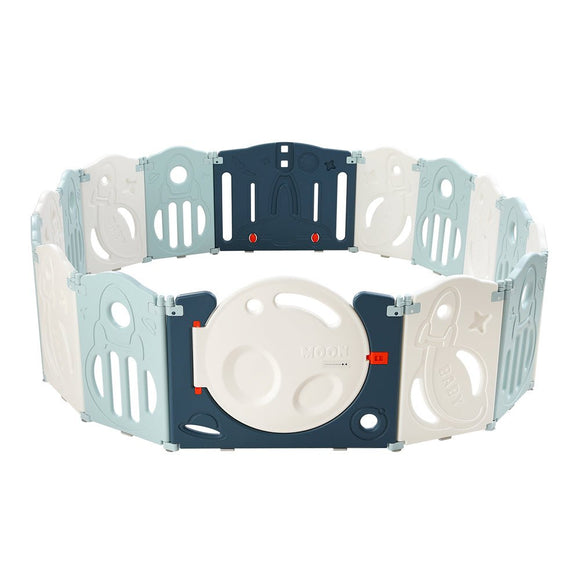 Keezi Baby Playpen 16 Panels Foldable Toddler Fence Safety Play Activity Barrier - RnR Galore