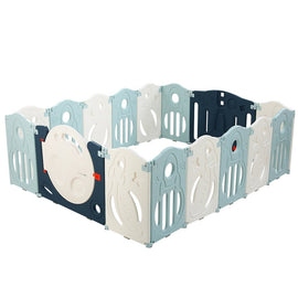 Keezi Baby Playpen 16 Panels Foldable Toddler Fence Safety Play Activity Barrier - RnR Galore