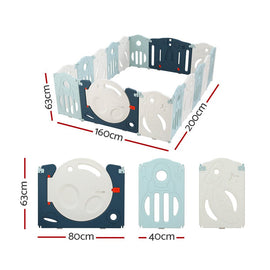 Keezi Baby Playpen 16 Panels Foldable Toddler Fence Safety Play Activity Barrier - RnR Galore