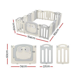 Keezi Baby Playpen 16 Panels Foldable Toddler Fence Safety Play Activity Centre - RnR Galore