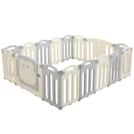 Keezi Baby Playpen 16 Panels Foldable Toddler Fence Safety Play Activity Centre - RnR Galore