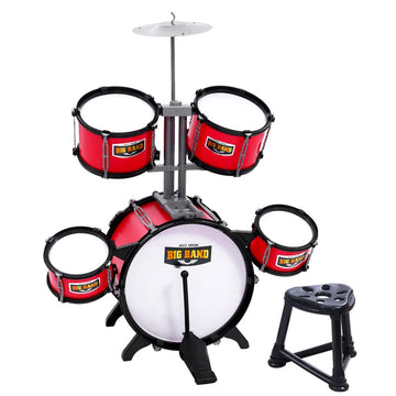 Keezi Kids 7 Drum Set Junior Drums Kit Musical Play Toys Childrens Mini Big Band - RnR Galore