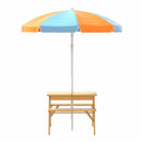 Keezi Kids Outdoor Table and Chairs Picnic Bench Umbrella Set Water Sand Pit Box - RnR Galore