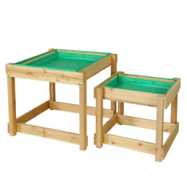 Keezi Kids Sandpit Wooden Sandbox Sand Pit Water Table Outdoor Toys 101cm - RnR Galore