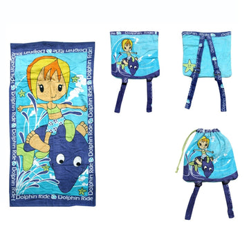 Kids Beach Towel N Bag Dolphin - RnR Galore