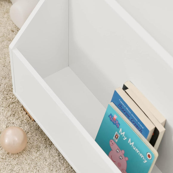 Kids Storage Bookcase 3 Compartments, White - RnR Galore