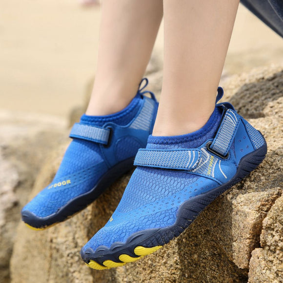 Kids Water Shoes Barefoot Quick Dry Aqua Sports Shoes Boys Girls - Klein Blue Size Bigkid US4 = EU36 - RnR Galore