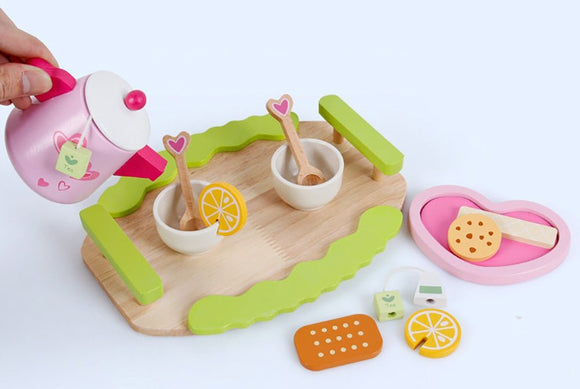 Kids Wooden Kitchen Tea Set Pretend Play - RnR Galore