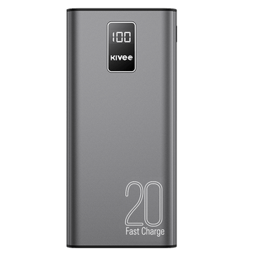 KIVEE PT23 20000mAh Power Bank with Digital Display Black - RnR Galore
