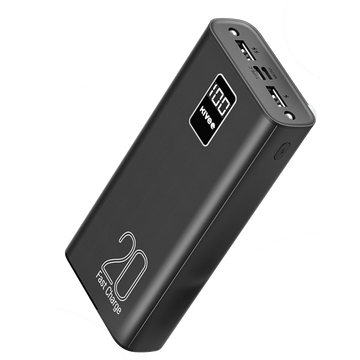 KIVEE PT23 20000mAh Power Bank with Digital Display Black - RnR Galore