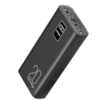 KIVEE PT23 20000mAh Power Bank with Digital Display Black - RnR Galore