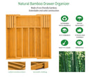 Large Capacity Bamboo Expandable Drawer Organizer with Knife Block Holder for Home Kitchen Utensils - RnR Galore