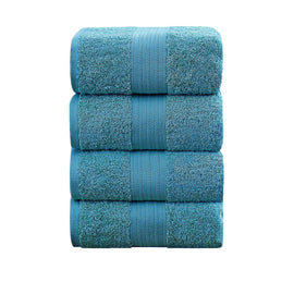 Linenland 4 Piece Cotton Bath Towels Set - Blue - RnR Galore