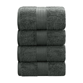 Linenland 4 Piece Cotton Bath Towels Set - Charcoal - RnR Galore