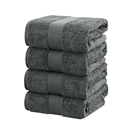 Linenland 4 Piece Cotton Bath Towels Set - Charcoal - RnR Galore
